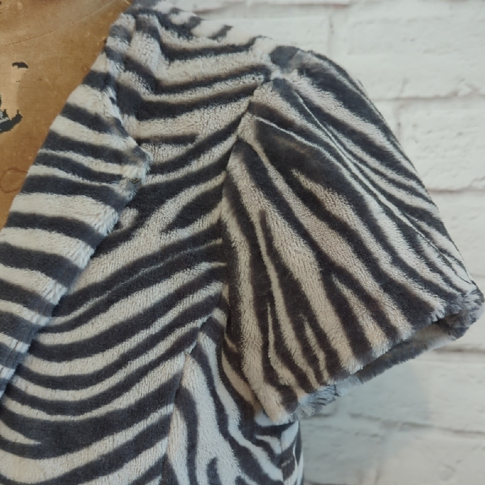 Lal Zebra Faux Fur Jacket View 2